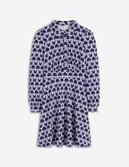 Orla Short Jersey Shirt Dress-French Navy, Heart Link / Boden us