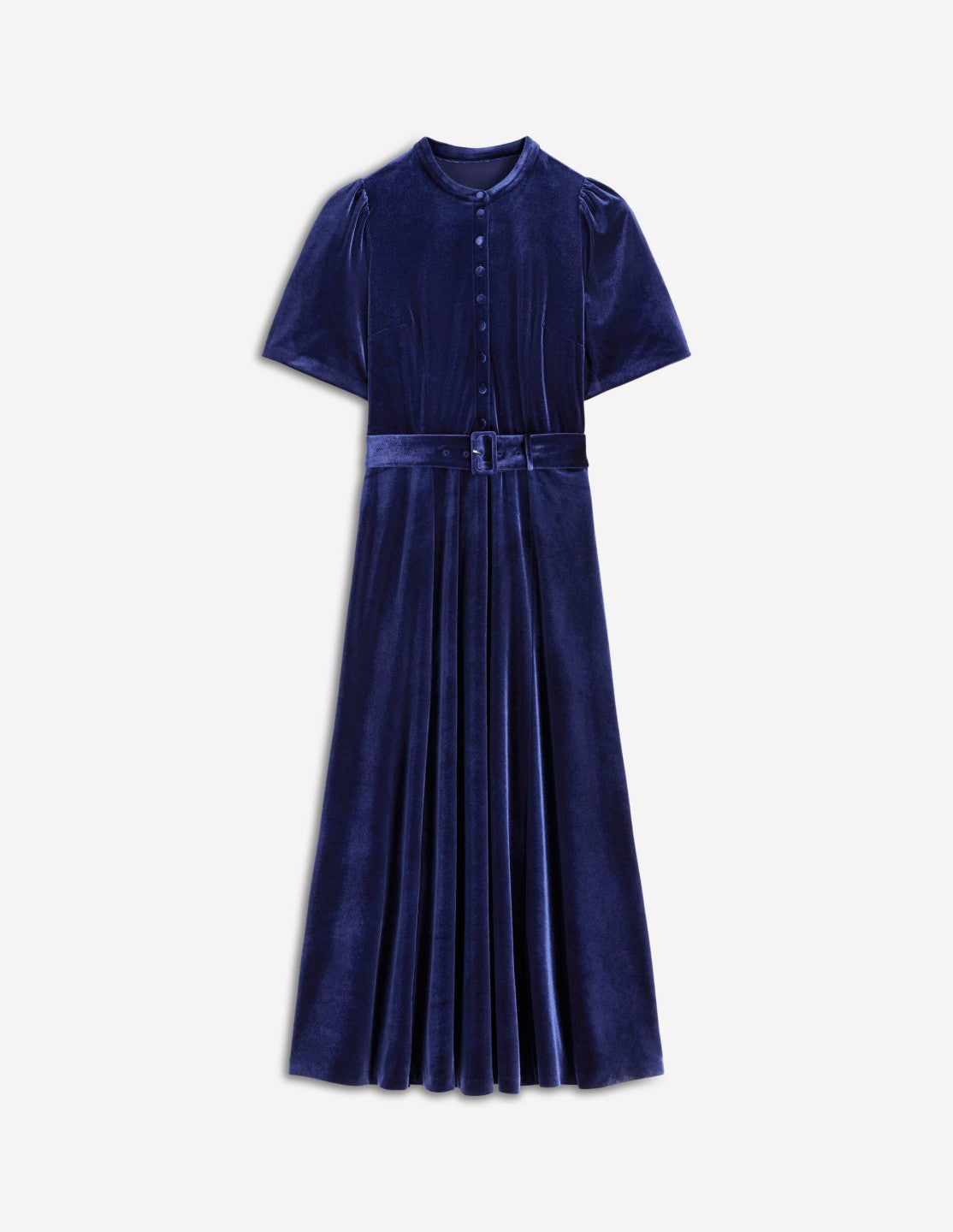 Kate Velvet Shirt Dress-Sapphire Blue / Boden