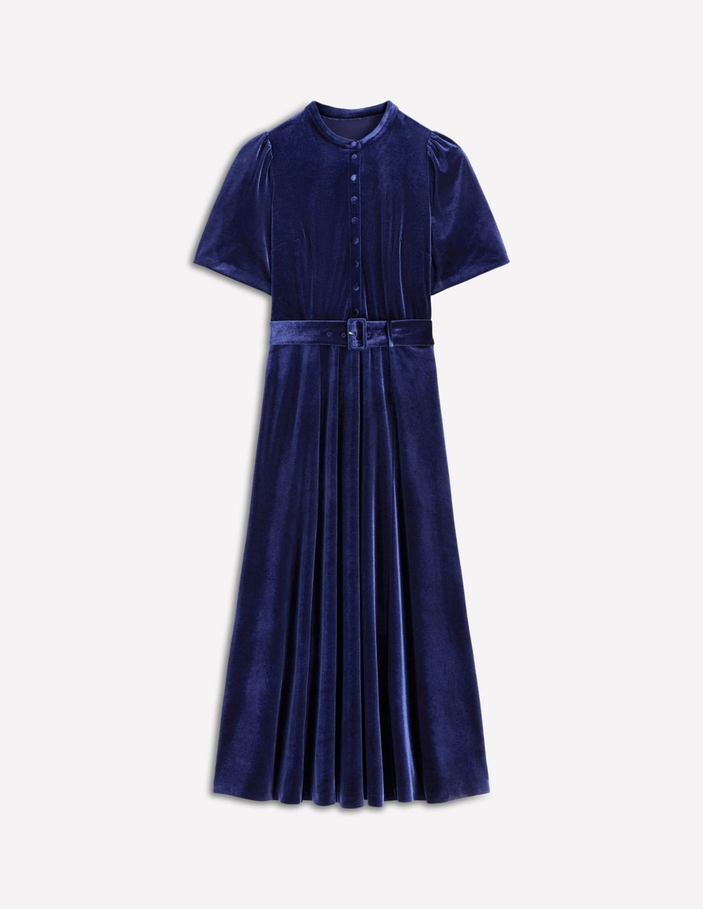 Kate Velvet Shirt Dress-Sapphire Blue / Boden
