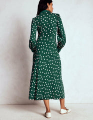 Empire Waistline Shirt Dress-Emerald Night, Painted Dot / Boden Online