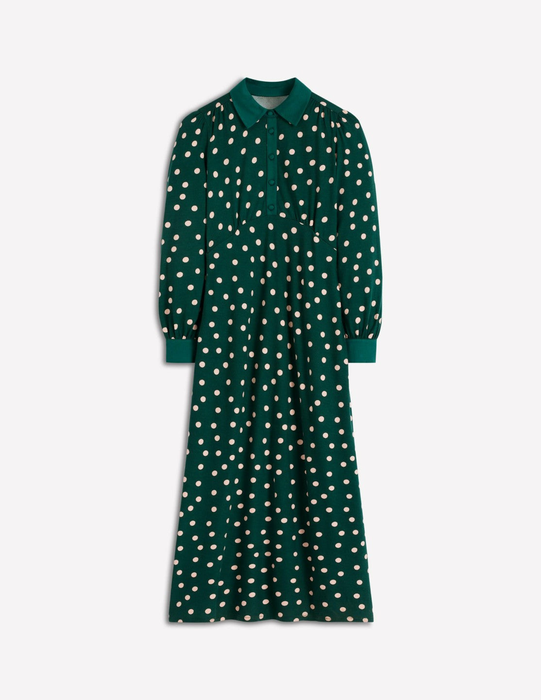 Empire Waistline Shirt Dress-Emerald Night, Painted Dot / Boden Online