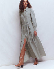 Ellie Cotton Maxi Shirt Dress-Texture Stripe / Boden Outlet