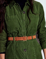 Amanda Cord Midi Dress-Fern / Boden On sale