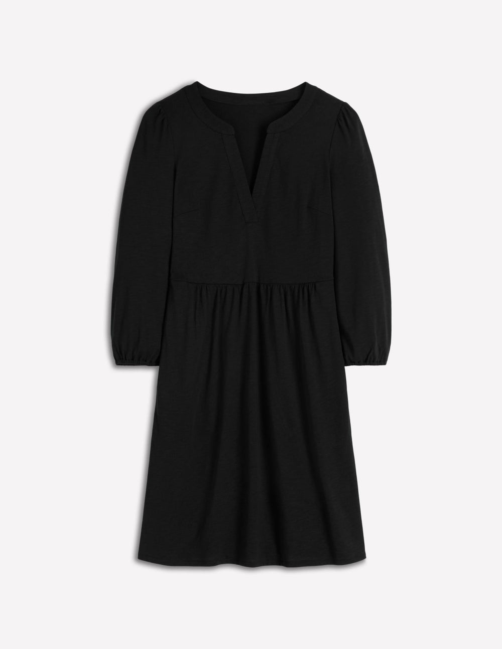 Cathy Notch Neck Jersey Dress-Black / Boden