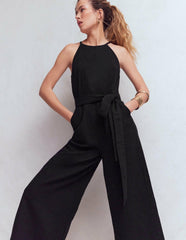 Rosa Double Cloth Jumpsuit-Black / Boden Discount