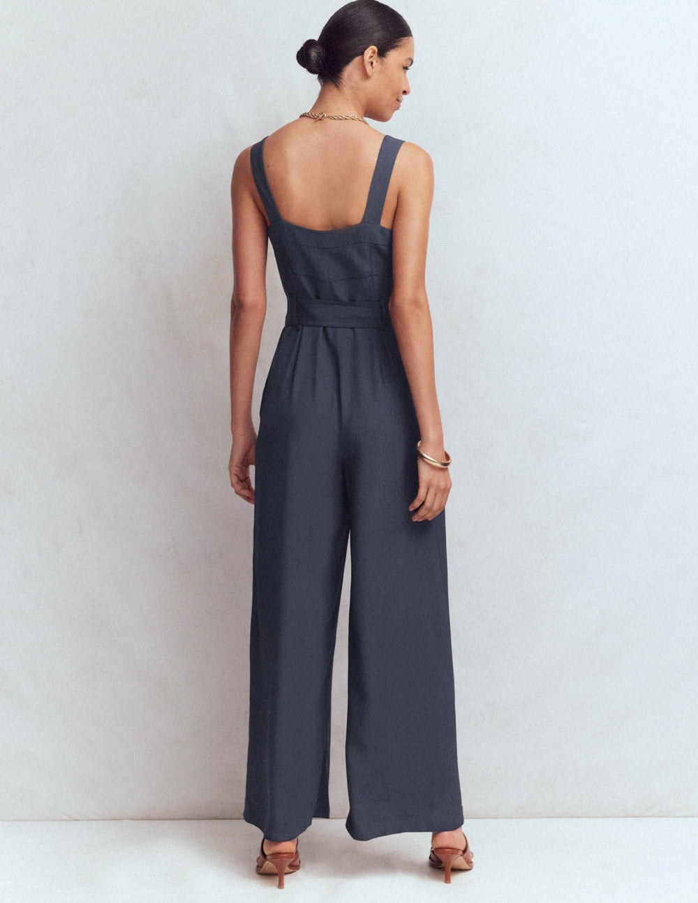 Boned Bodice Occasion Jumpsuit-Navy / Boden us