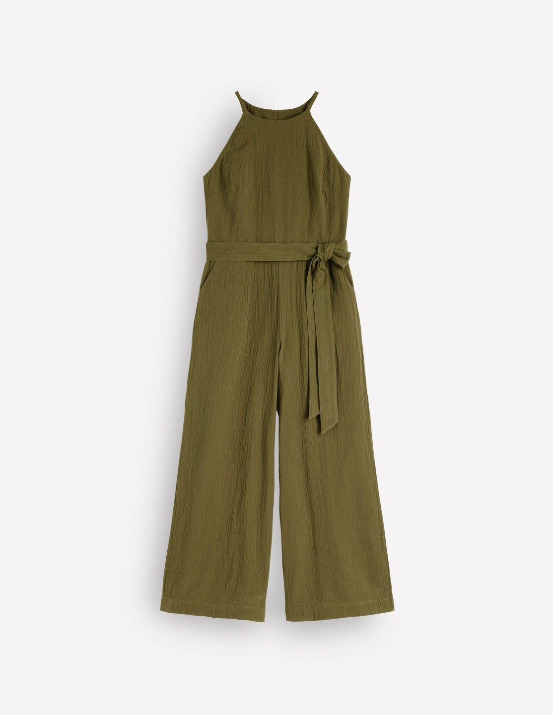 Rosa Double Cloth Jumpsuit-Olive / Boden