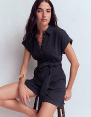 Kay Double Cloth Playsuit-Navy / Boden Online