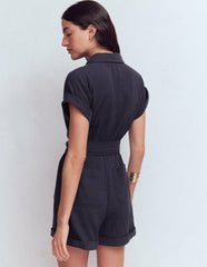 Kay Double Cloth Playsuit-Navy / Boden Online