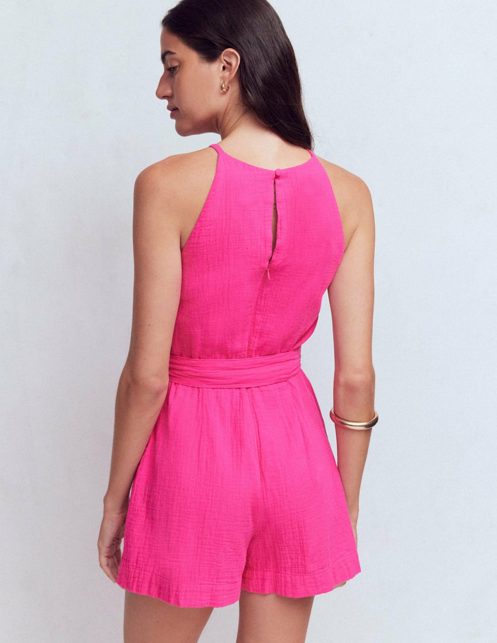 Rosa Double Cloth Playsuit-Pink Peony / Boden Outlet