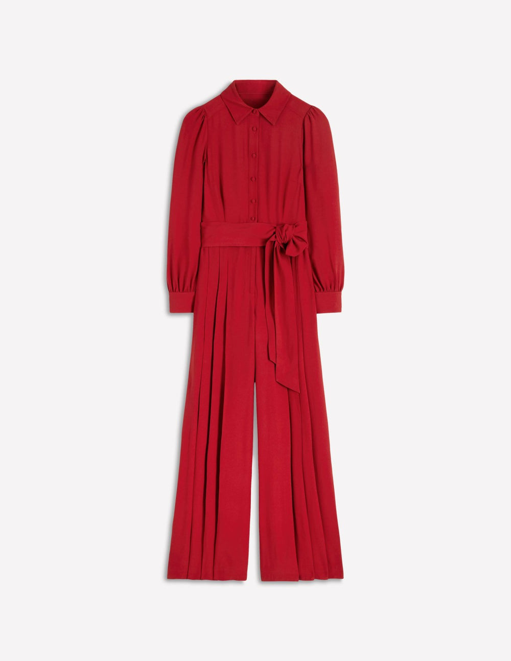 Button Up Palazzo Jumpsuit-Red / Boden On sale