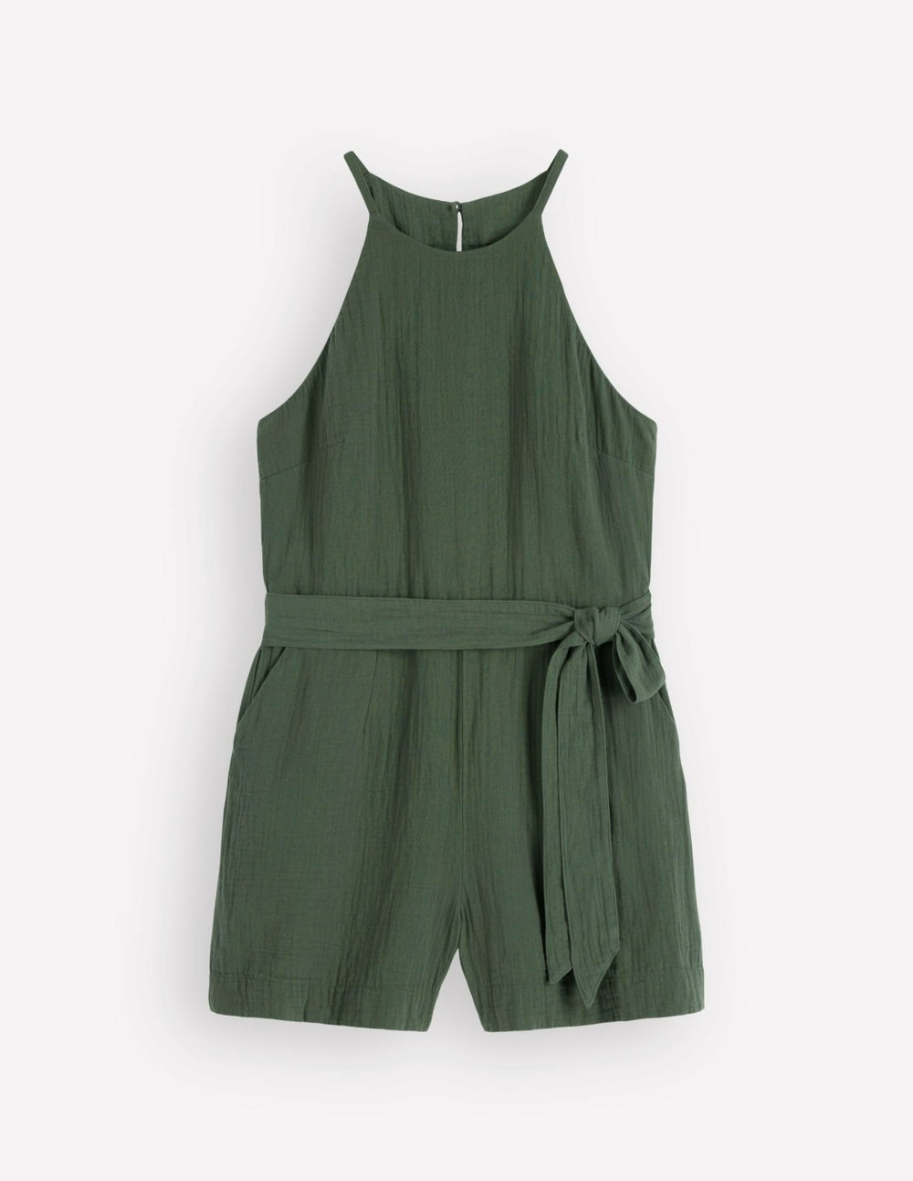 Rosa Double Cloth Playsuit-Hunter Green / Boden us