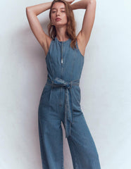 Sleeveless Denim Jumpsuit-Mid Vintage Wash / Boden