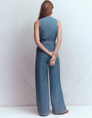 Sleeveless Denim Jumpsuit-Mid Vintage Wash / Boden