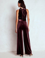 Jersey Halter Jumpsuit-Dark Cherry / Boden Online