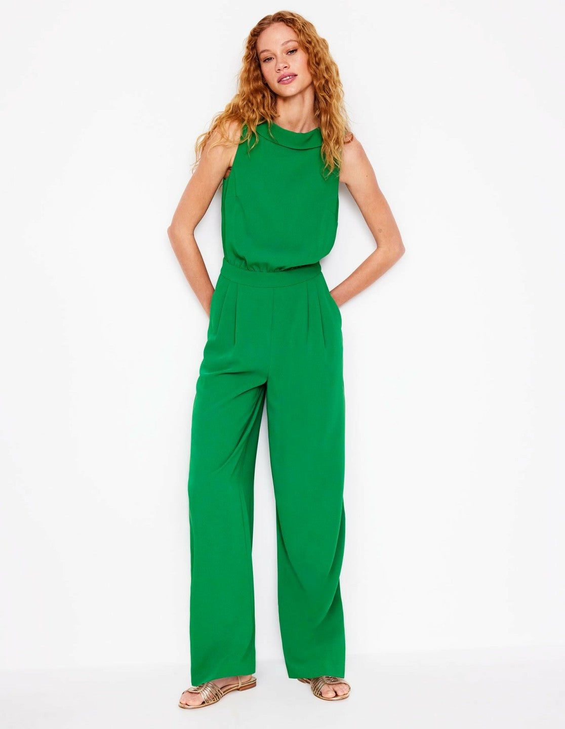 Clarissa Jumpsuit-Rich Emerald / Boden Outlet