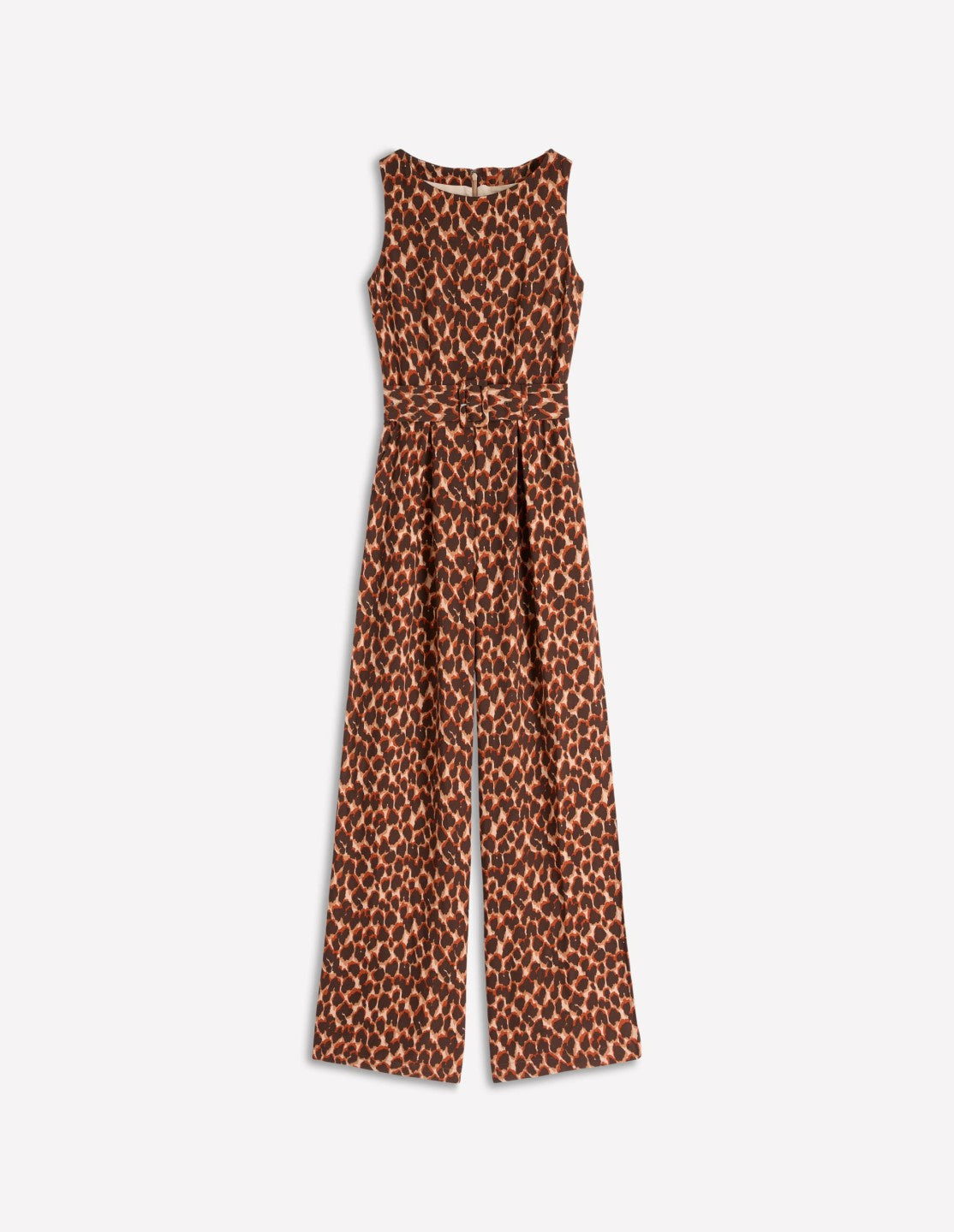 Gwen Slash Neck Jumpsuit-Sand, Abstract Leopard Spot / Boden Discount