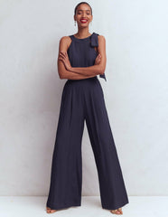 Tie Halter Neck Jumpsuit-Navy / Boden On sale