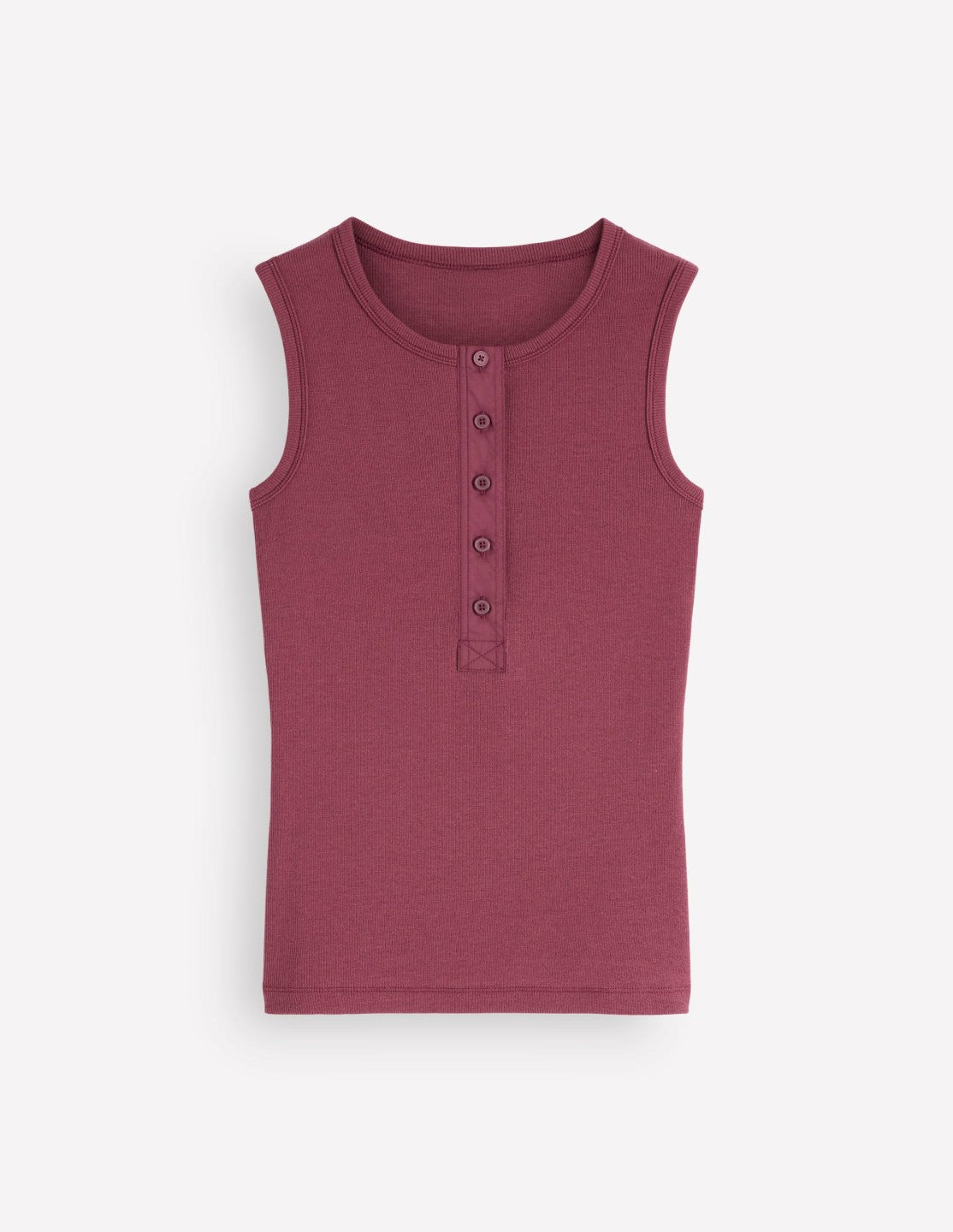 Crew Neck Henley Tank-Maroon / Boden us