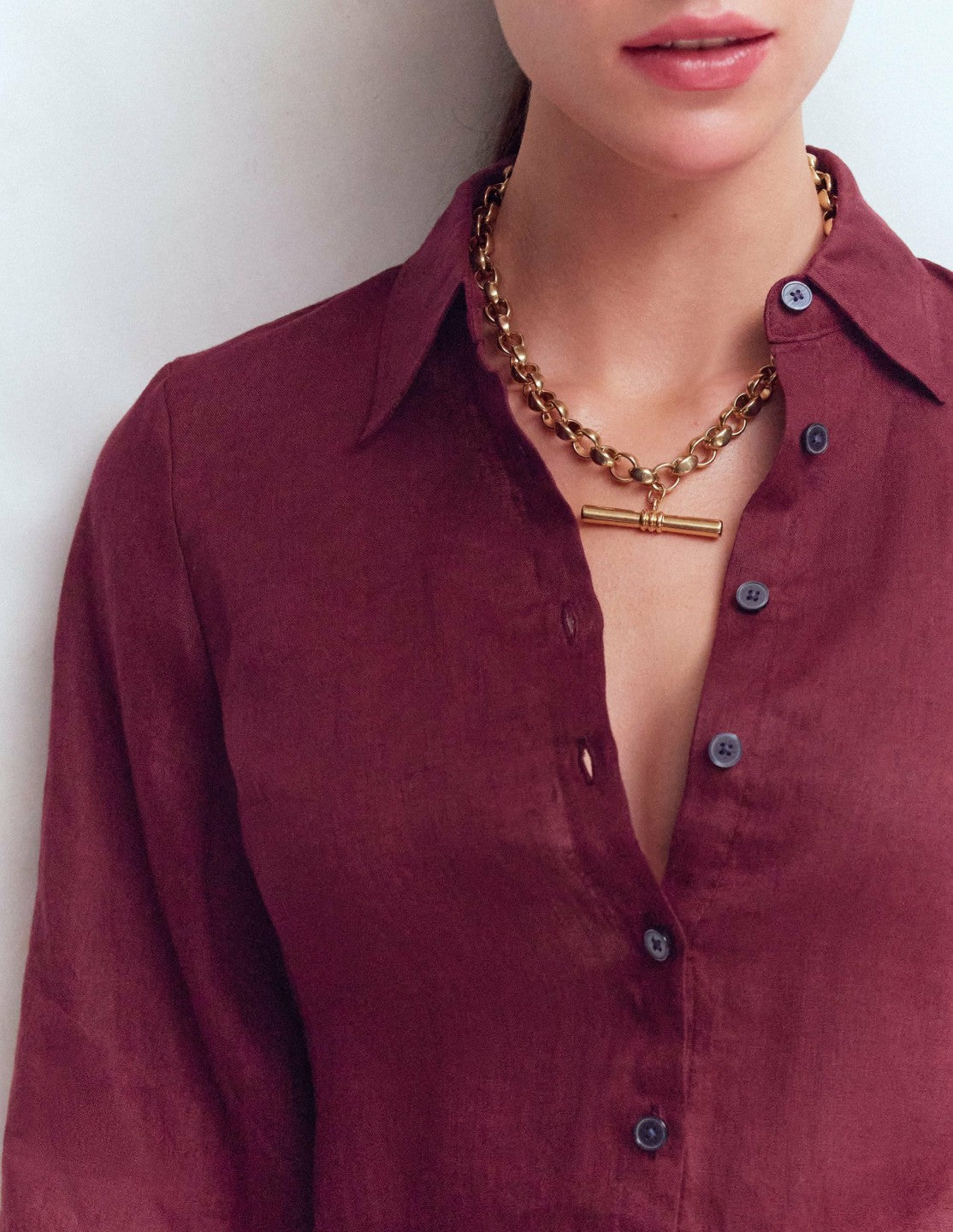 Puff Sleeve Linen Shirt-Deep Wisteria / Boden Online