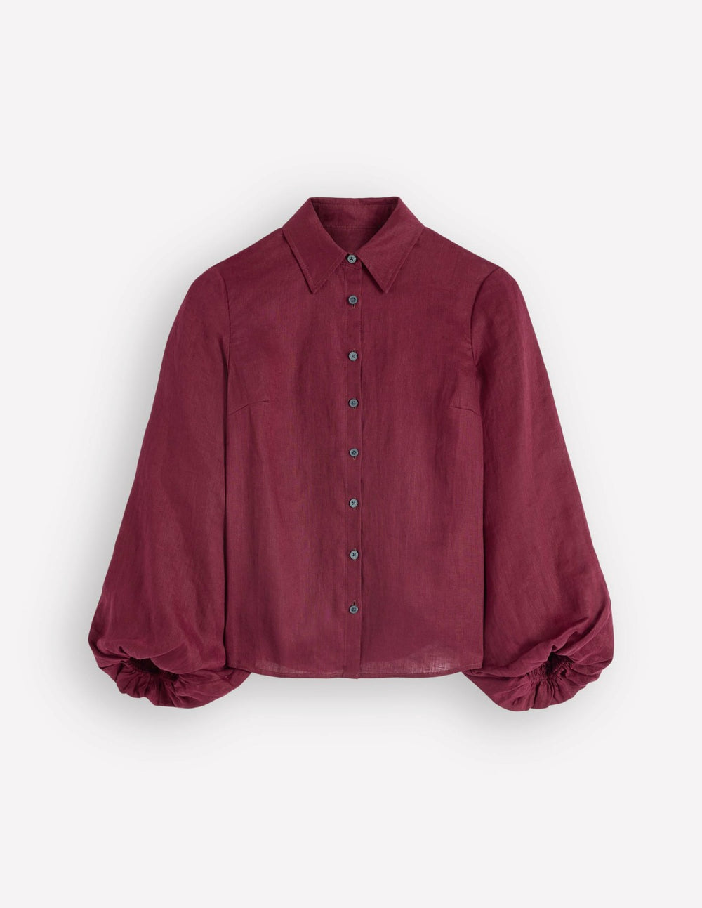 Puff Sleeve Linen Shirt-Deep Wisteria / Boden Online