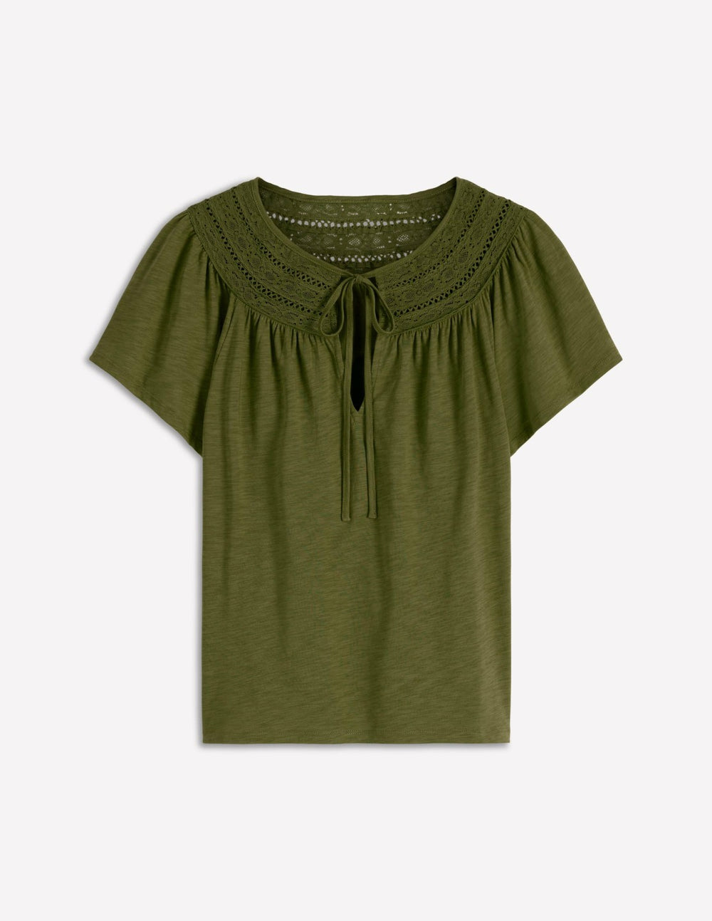 Edi Trim Detail T-shirt-Olive / Boden On sale