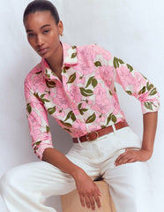 Sienna Cotton Shirt-Blossom Pink, Radiant Bloom / Boden us