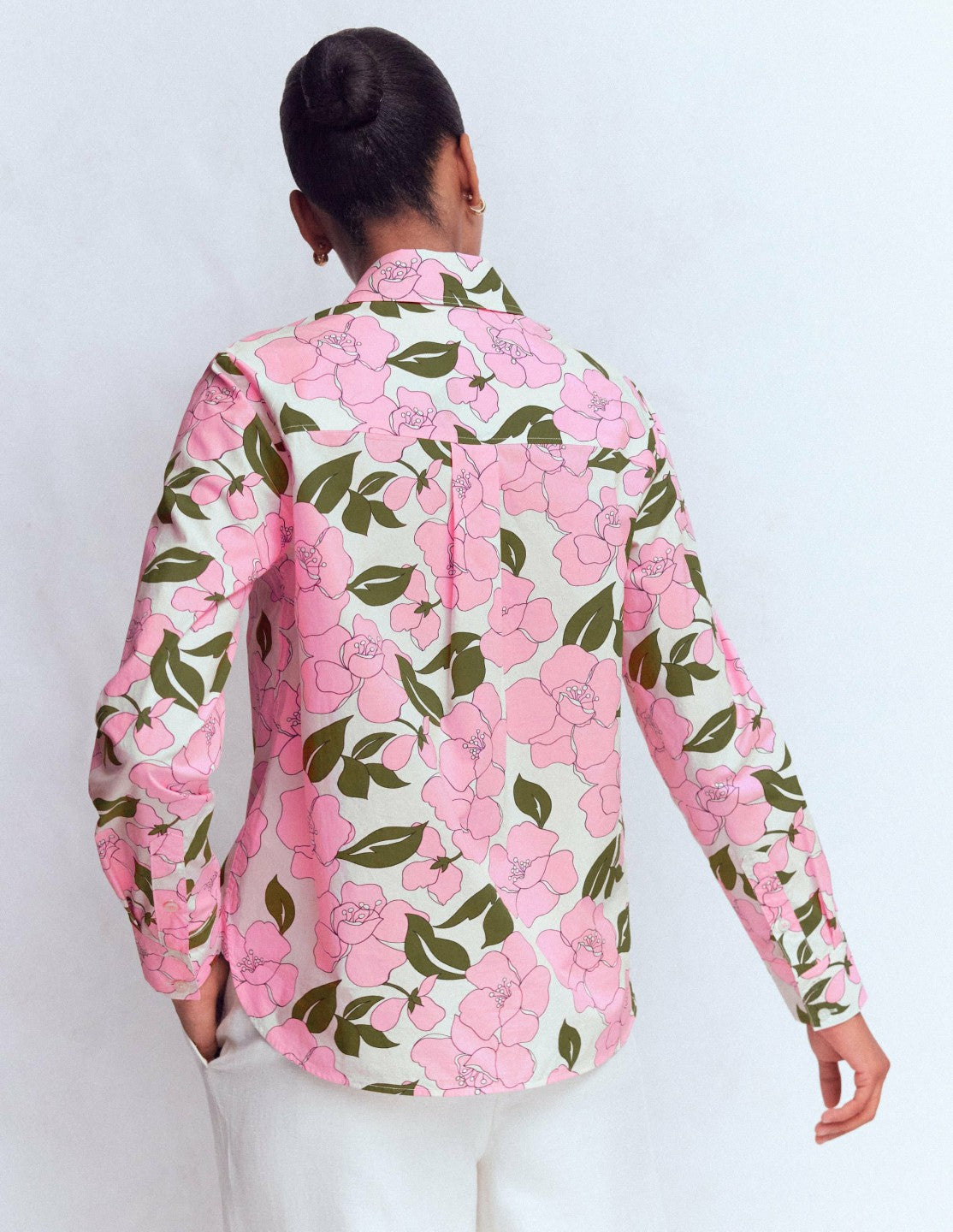 Sienna Cotton Shirt-Blossom Pink, Radiant Bloom / Boden us
