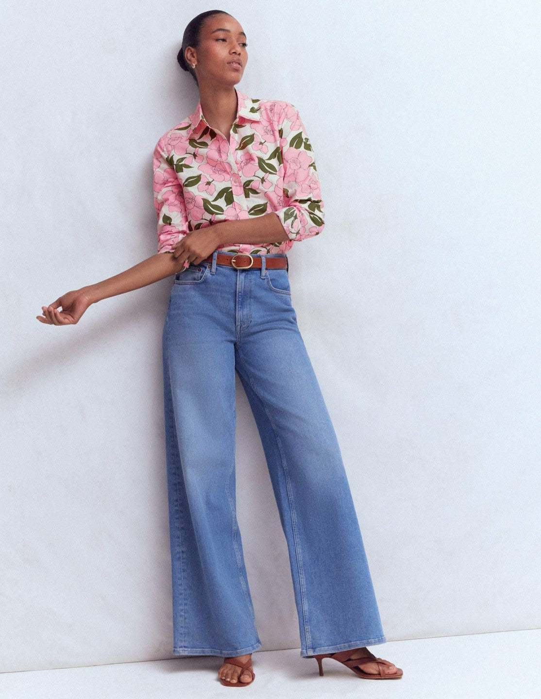 Sienna Cotton Shirt-Blossom Pink, Radiant Bloom / Boden us