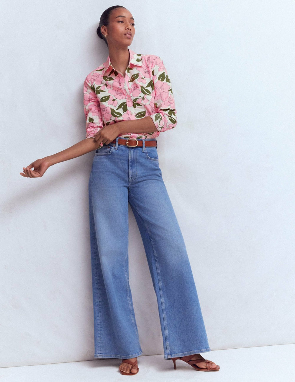 Sienna Cotton Shirt-Blossom Pink, Radiant Bloom / Boden us