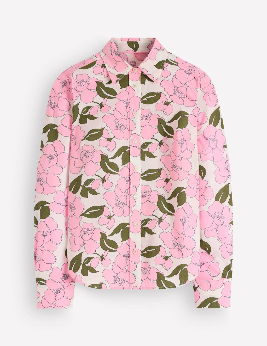 Sienna Cotton Shirt-Blossom Pink, Radiant Bloom / Boden us