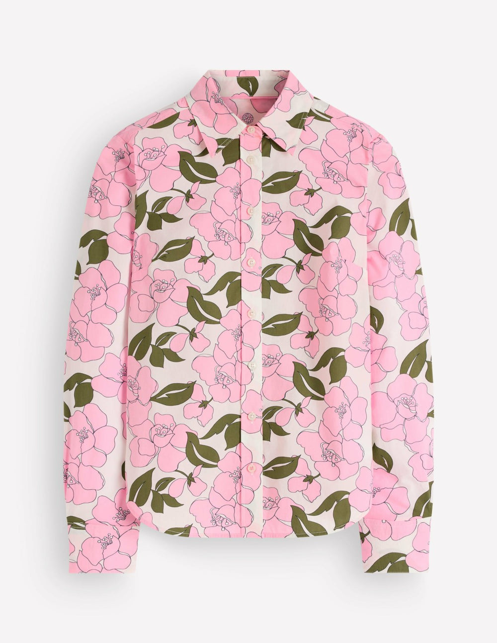 Sienna Cotton Shirt-Blossom Pink, Radiant Bloom / Boden us