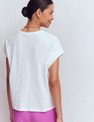 Nina Embroidered Notch T-shirt-White - Multi Embroidery / Boden us