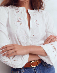 Scallop Cutwork Top-White / Boden Online