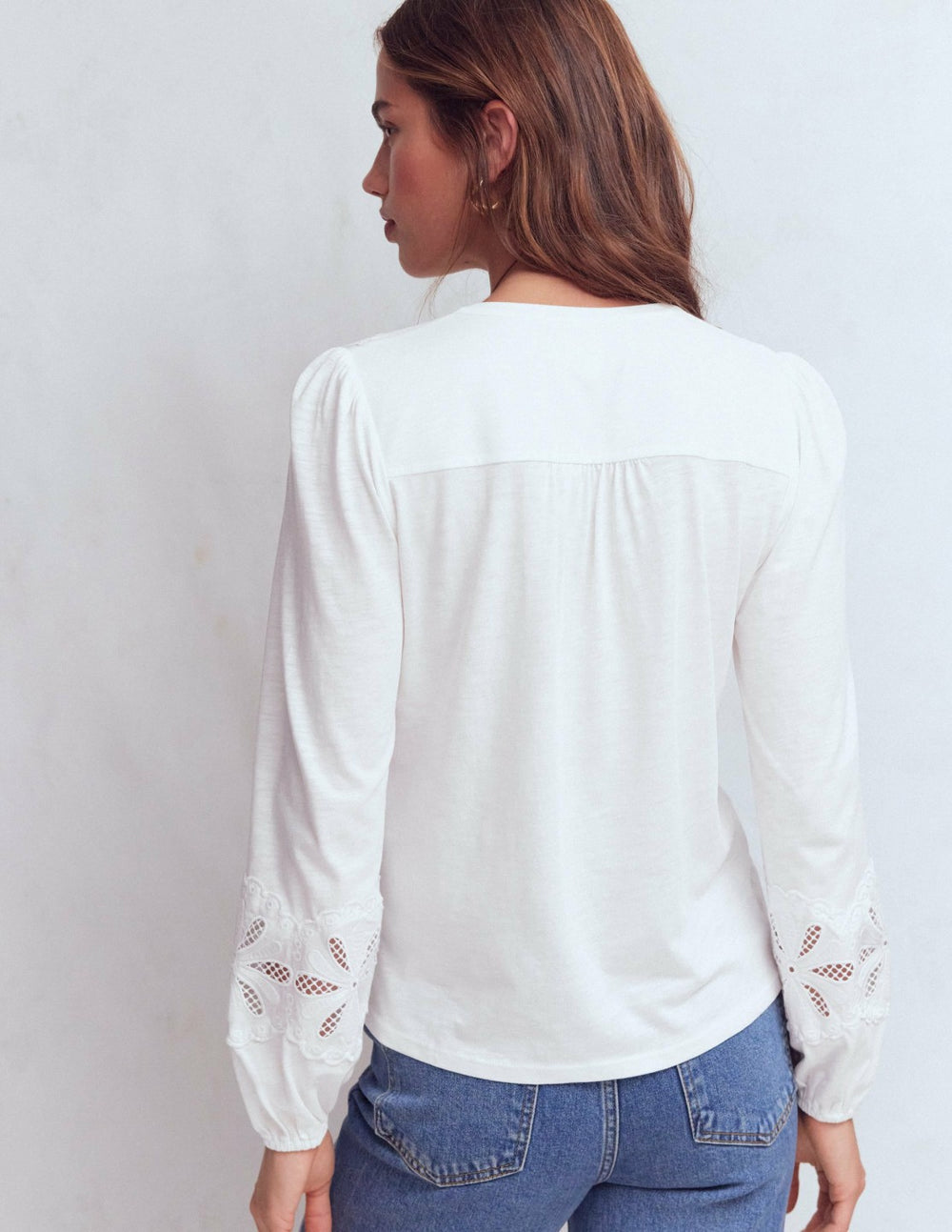 Scallop Cutwork Top-White / Boden Online