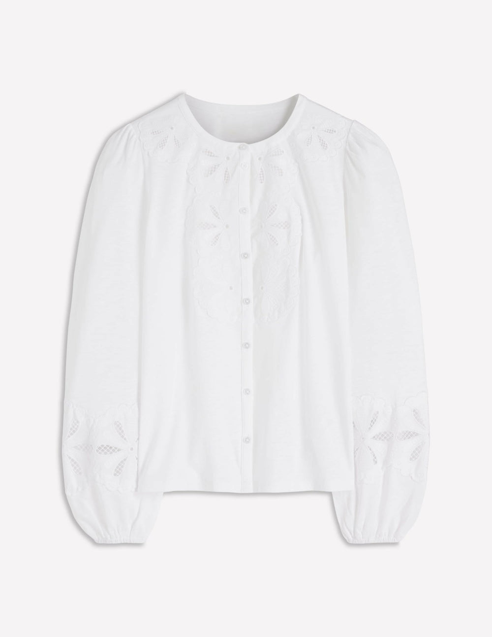 Scallop Cutwork Top-White / Boden Online