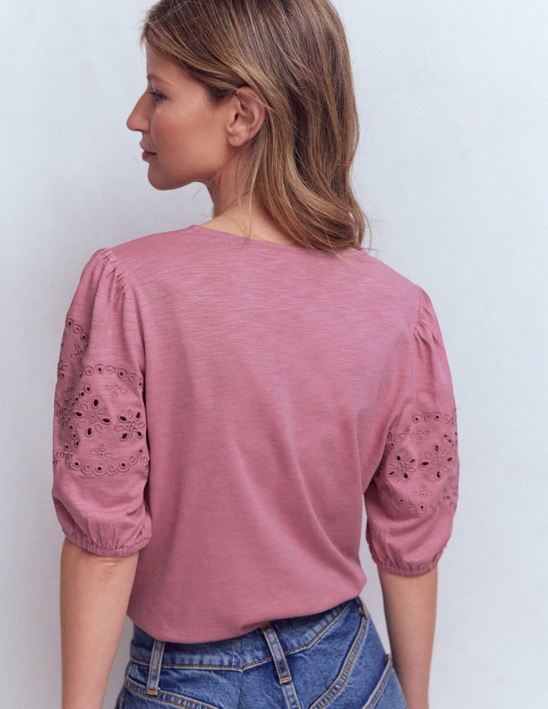 Ada Broderie Mix Top-Lilas / Boden Outlet