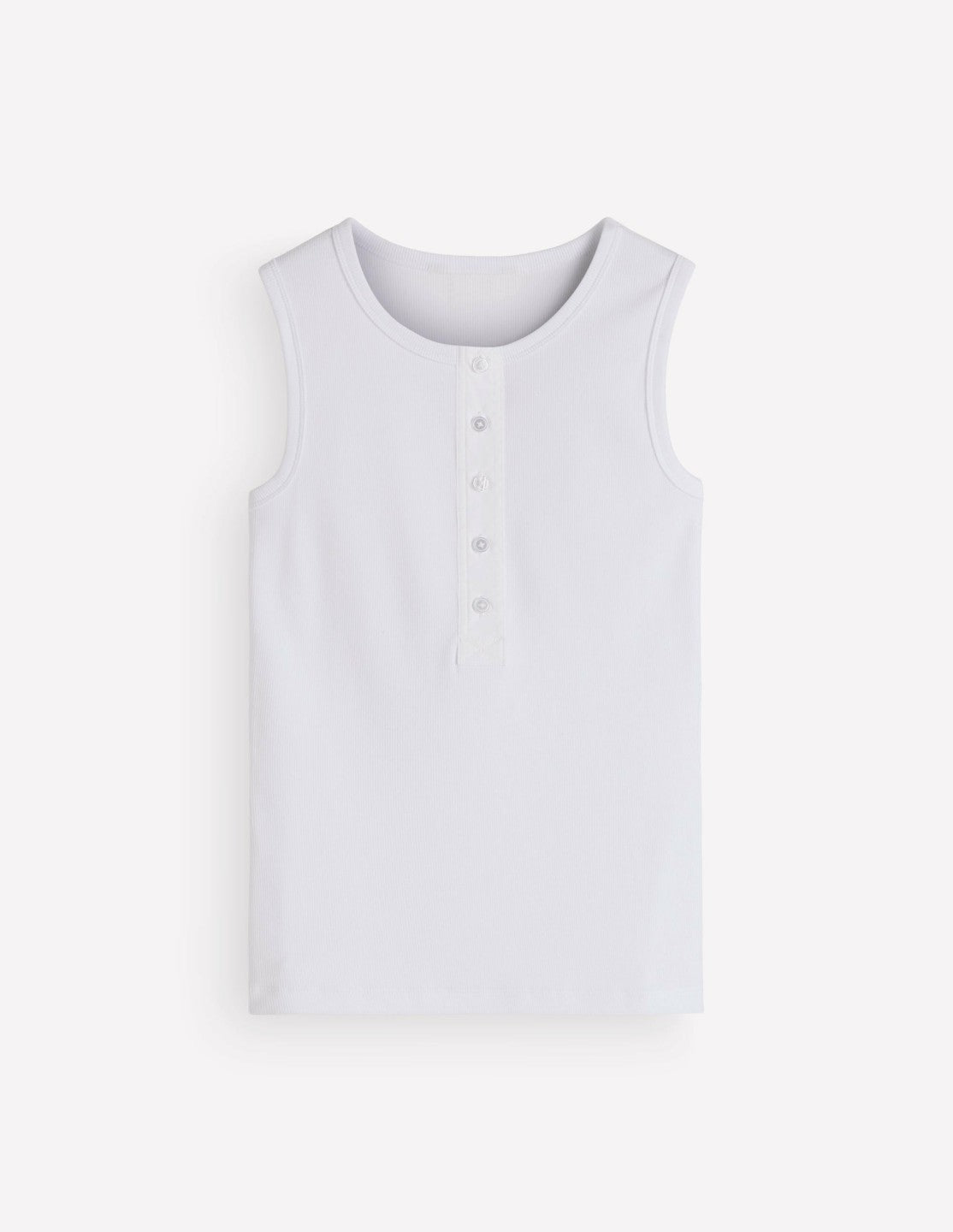 Crew Neck Henley Tank-White / Boden Outlet
