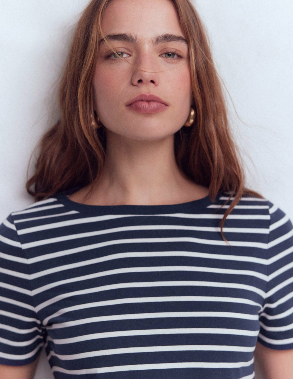 Olivia Short Sleeve Breton-Navy, Ivory / Boden Outlet