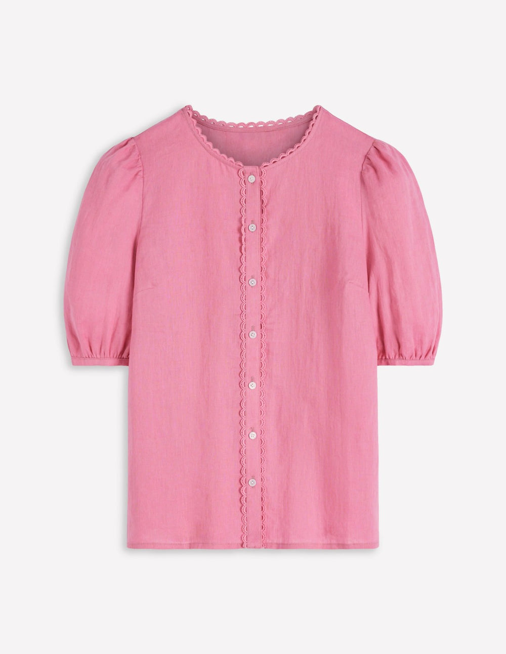 Leah Short Sleeve Linen Top-Pink Parfait / Boden On sale