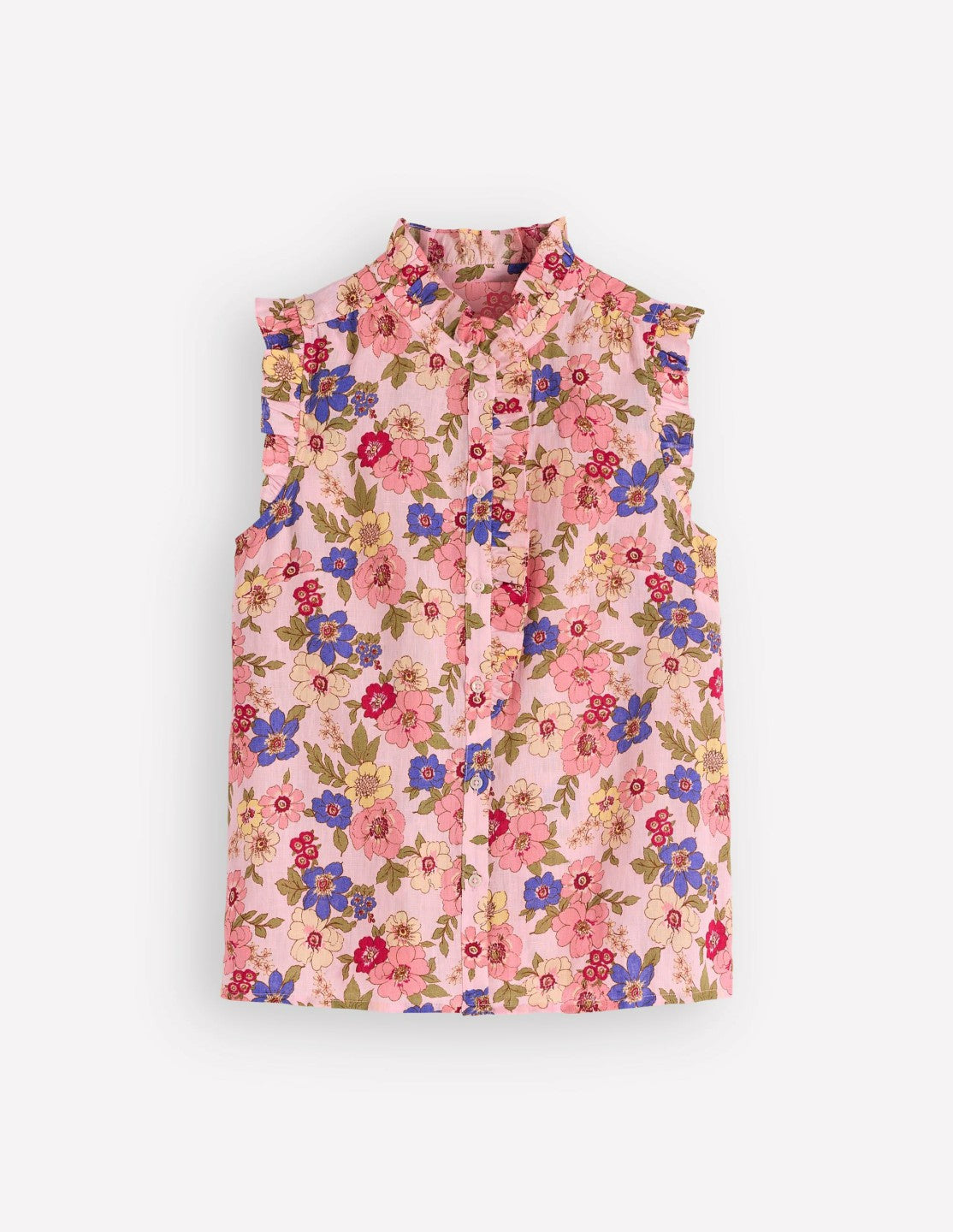 Isabel Sleeveless Linen Top-Blooming Pink, Blossomy Garden / Boden us