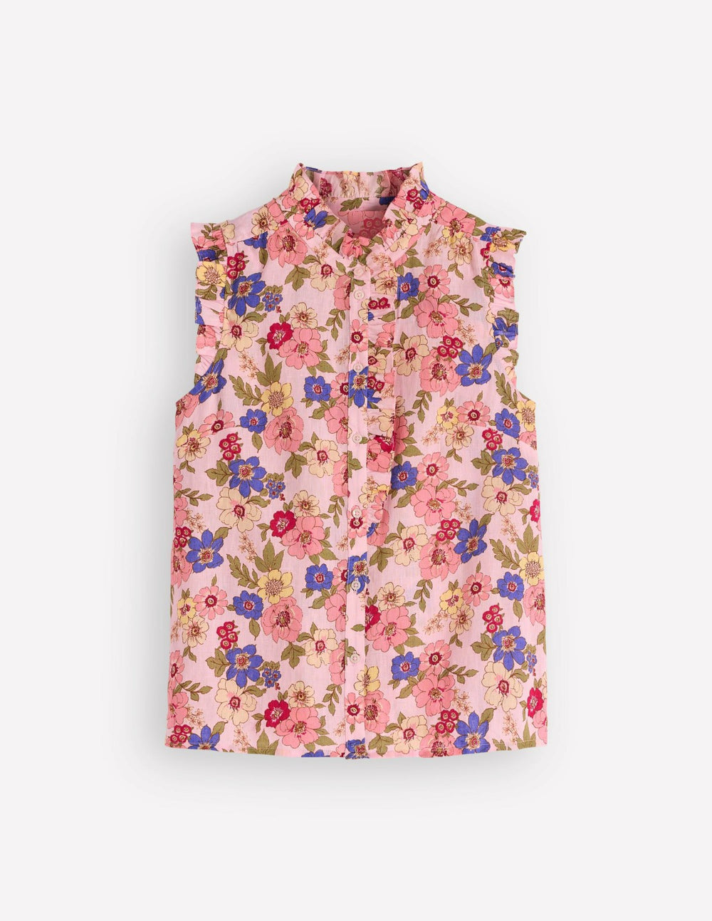 Isabel Sleeveless Linen Top-Blooming Pink, Blossomy Garden / Boden us
