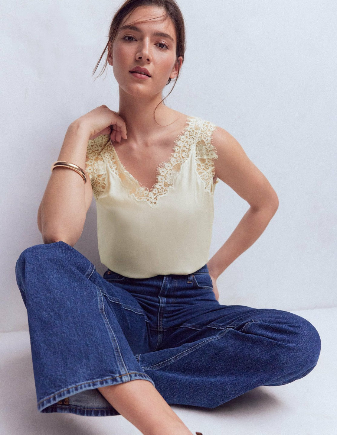 Ara Silk Blend Lace Cami-Ivory / Boden Outlet