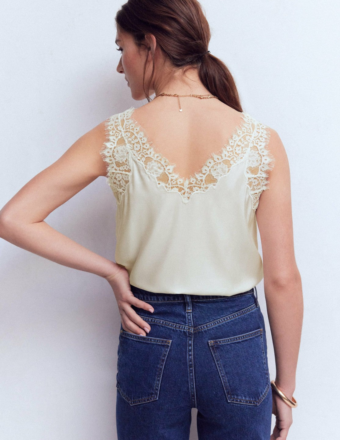 Ara Silk Blend Lace Cami-Ivory / Boden Outlet