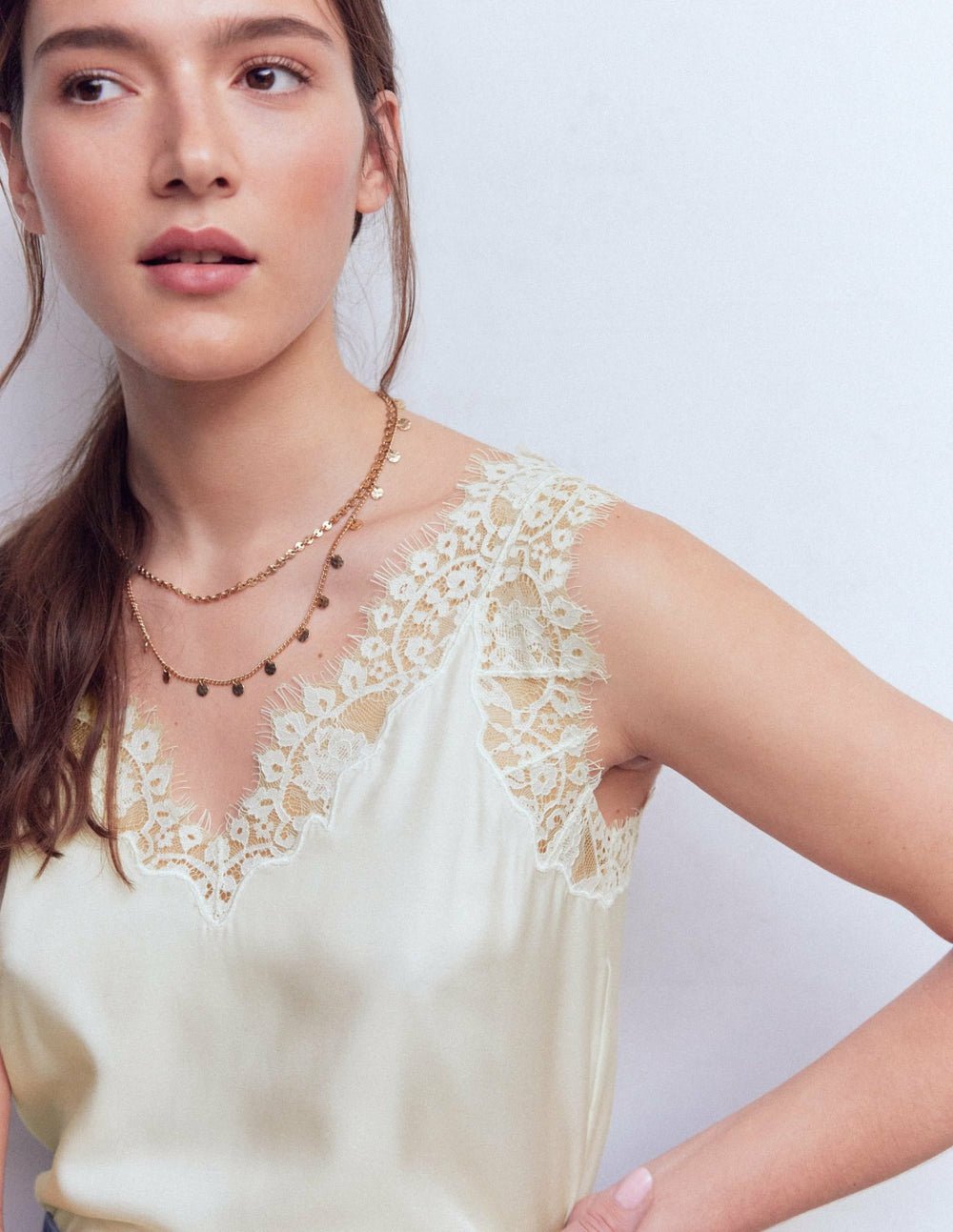 Ara Silk Blend Lace Cami-Ivory / Boden Outlet