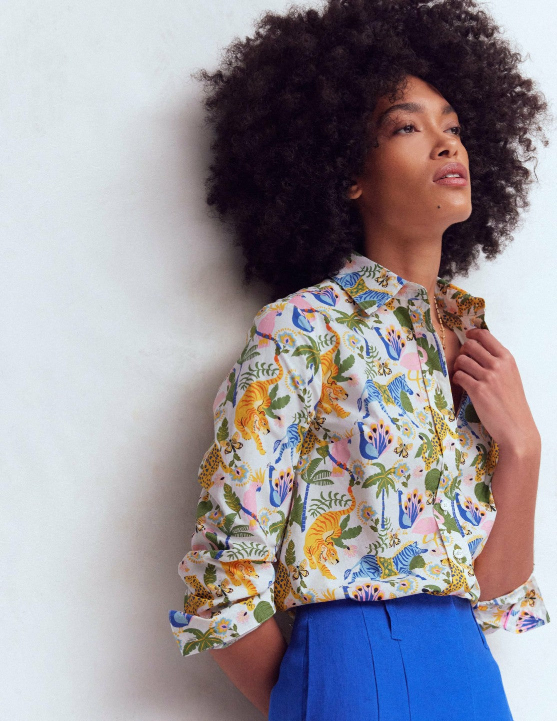 Sienna Cotton Shirt-Multi, Tropical Safari / Boden Discount