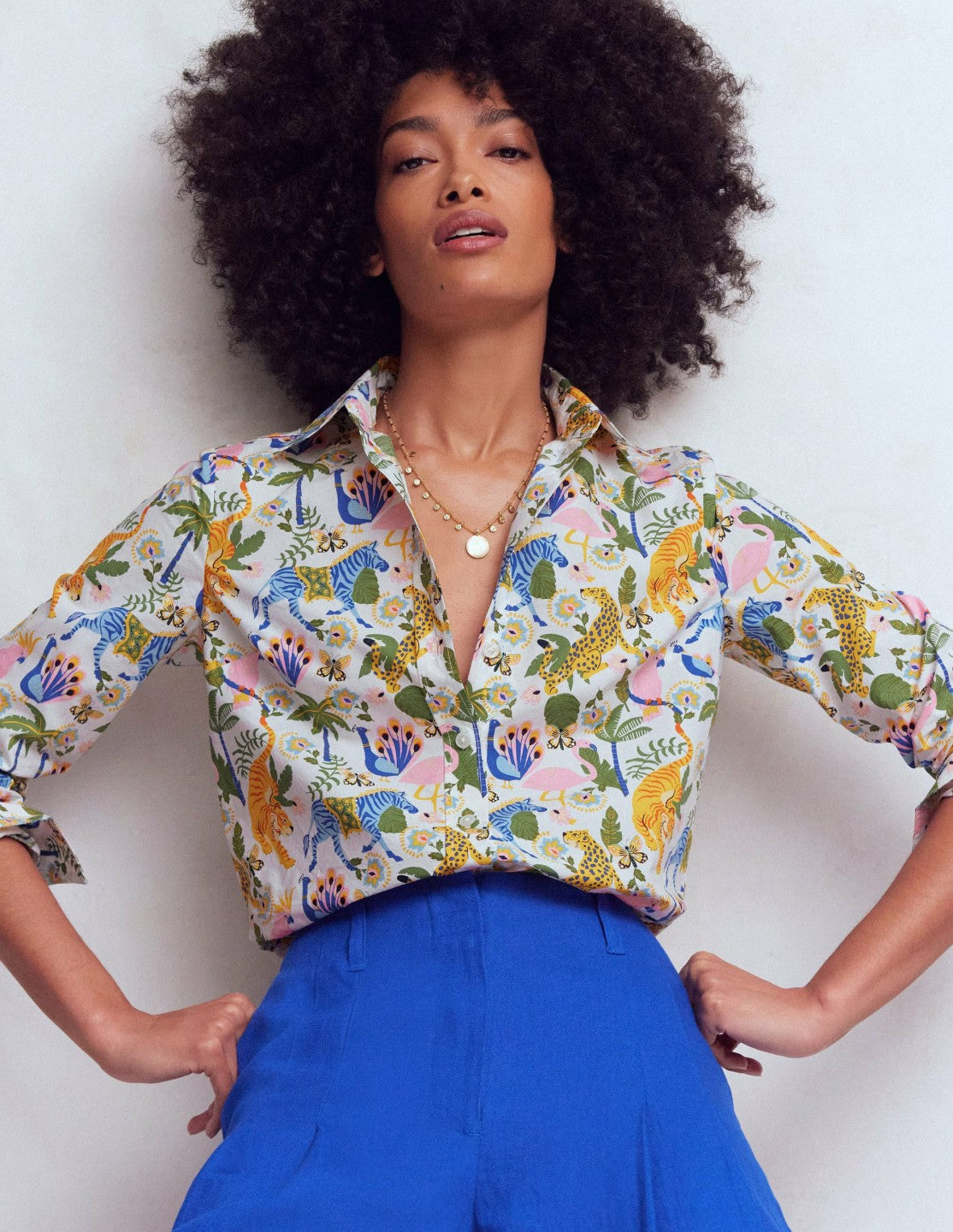 Sienna Cotton Shirt-Multi, Tropical Safari / Boden Discount