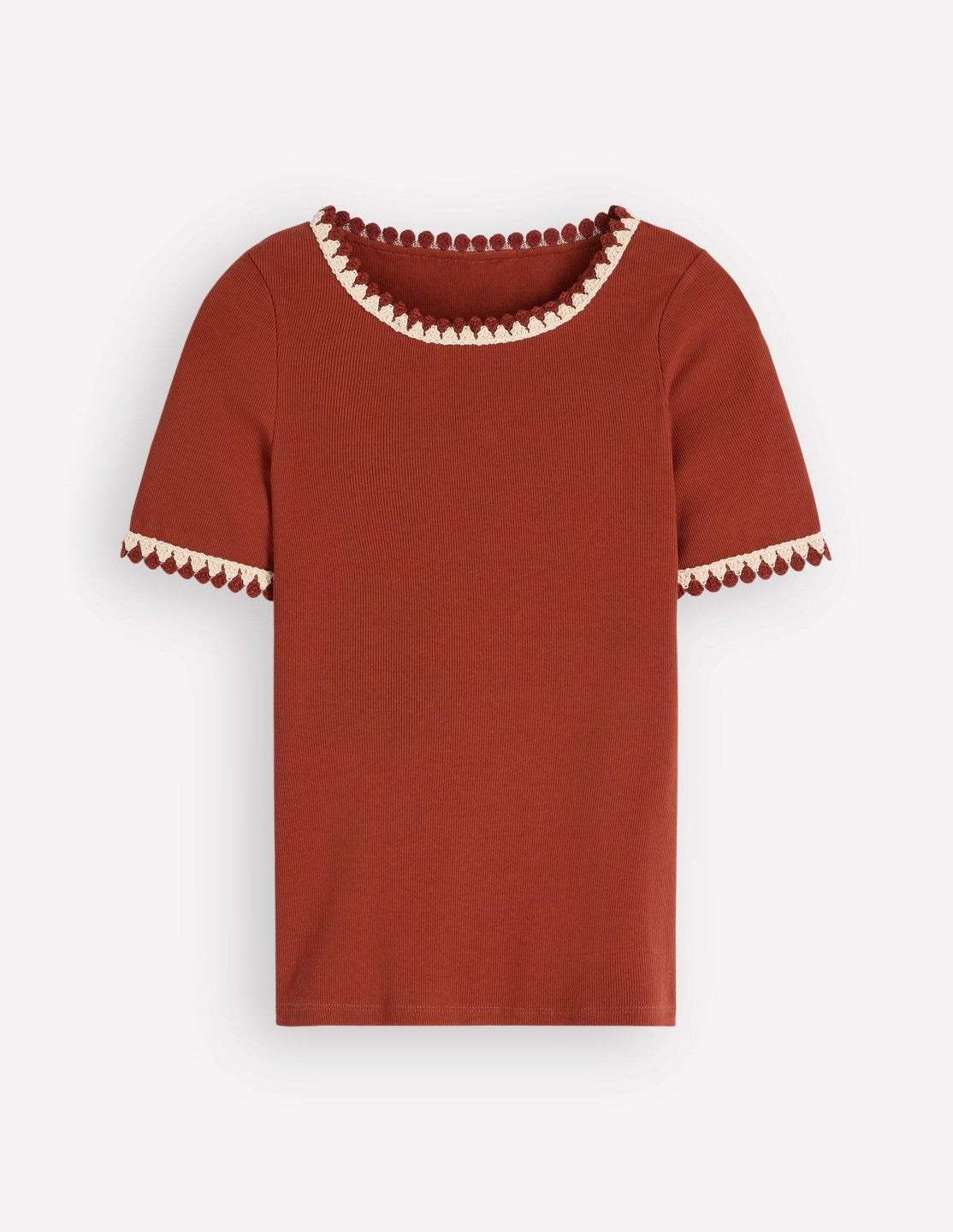 Maddie Trim Detail T-Shirt-Burnt Orange / Boden us