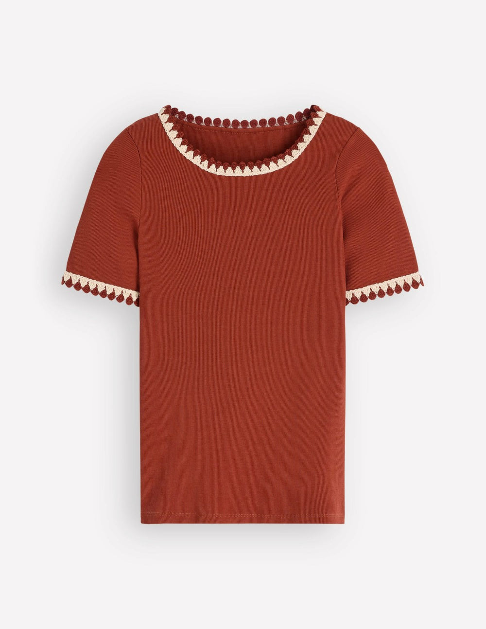 Maddie Trim Detail T-Shirt-Burnt Orange / Boden us