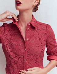 Cara Lace Shirt-Cherry Blush / Boden Discount